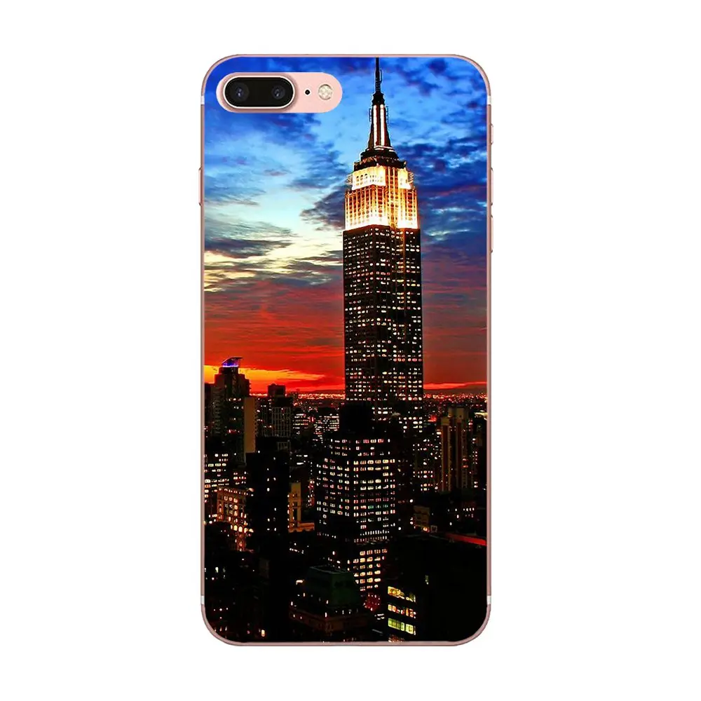 Мягкие чехлы из TPU для Galaxy Alpha Core Note 2 3 4 S2 A10 A20 A20E A30 A40 A50 A60 A70 M10 M20 M30 с изображением Эмпайр-стейт-билдинг в Нью-Йорке.