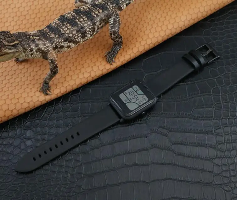 Кожаный браслет AMAZFEEL 20 мм для оригинальных Xiao mi Hua mi Amazfit Bip BIT PACE, Смарт-часы, браслет Lite Youth mi Fit, браслеты - Цвет: black strap