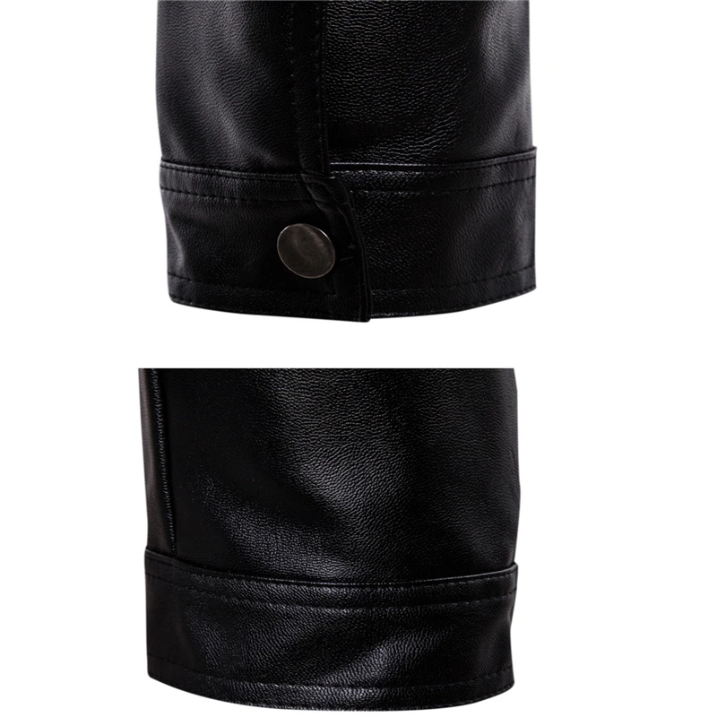 

Black PU jacket men business casual leather jacket autumn new coat man