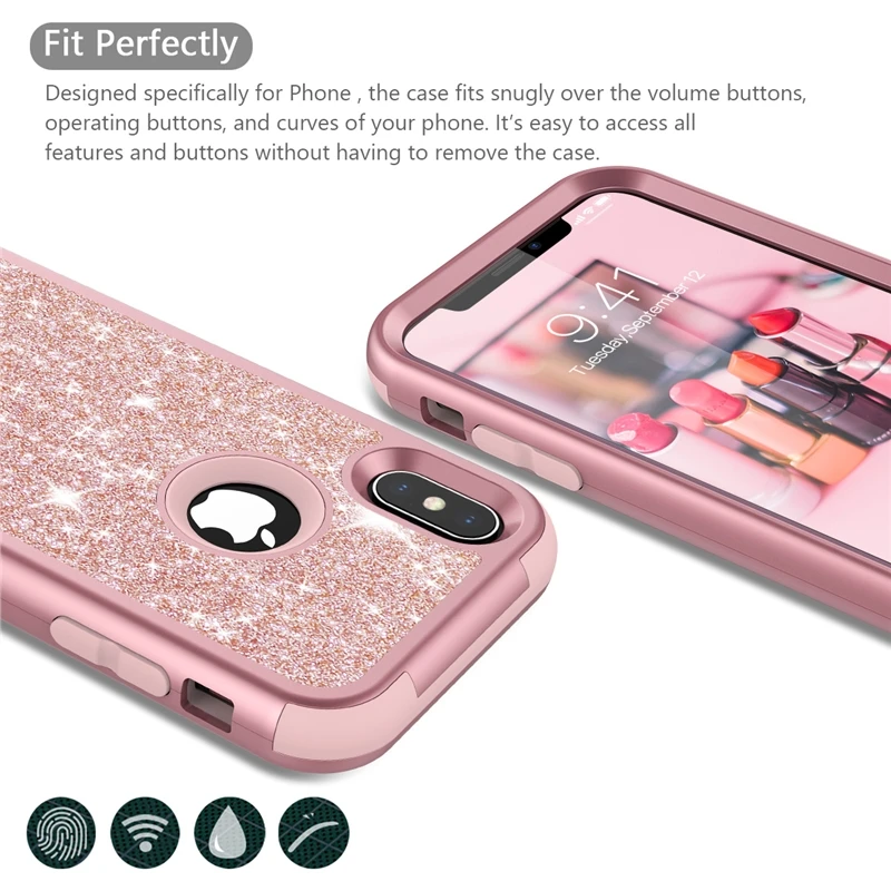 Чехол Grandever для iPhone 7 8 Plus 6 6s X силиконовый чехол из поликарбоната розовое золото