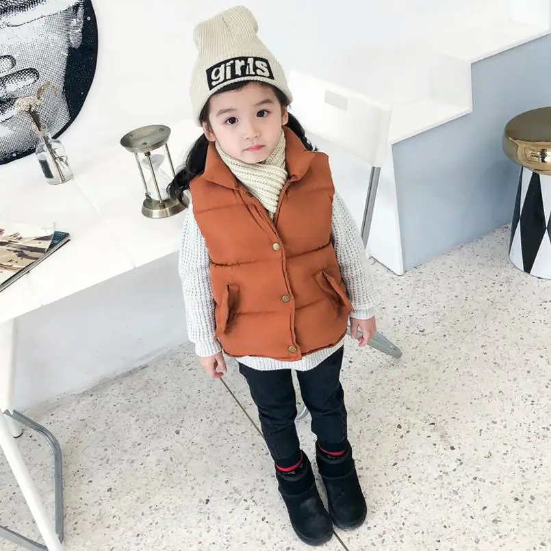 picture Распродажа, Новые однотонные детские жилеты Colete Infantil, осенне-зимний жилет для девочек, утепленное хлопковое пальто с воротником с рюшами, детская одежда - Цвет: picture