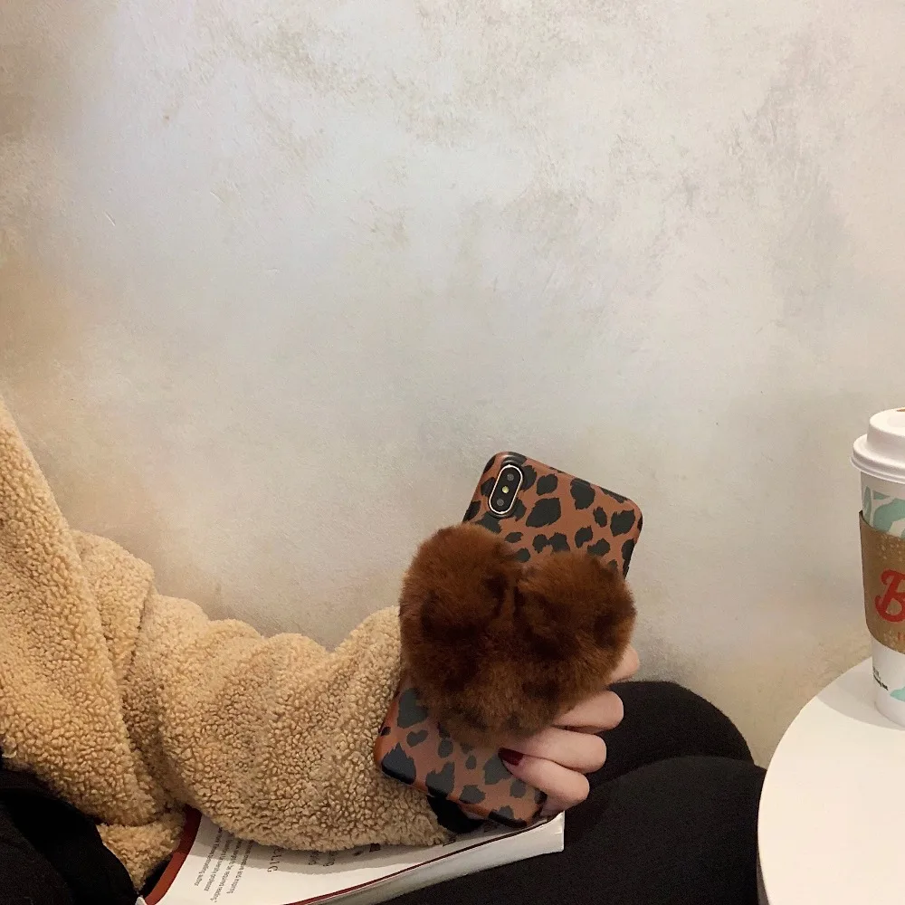 Luxury Leopard print Plush Silicone Phone Case For iphone X 6 6S 7 8 Plus Cases XR XS Max Soft Tpu Back Cover |
