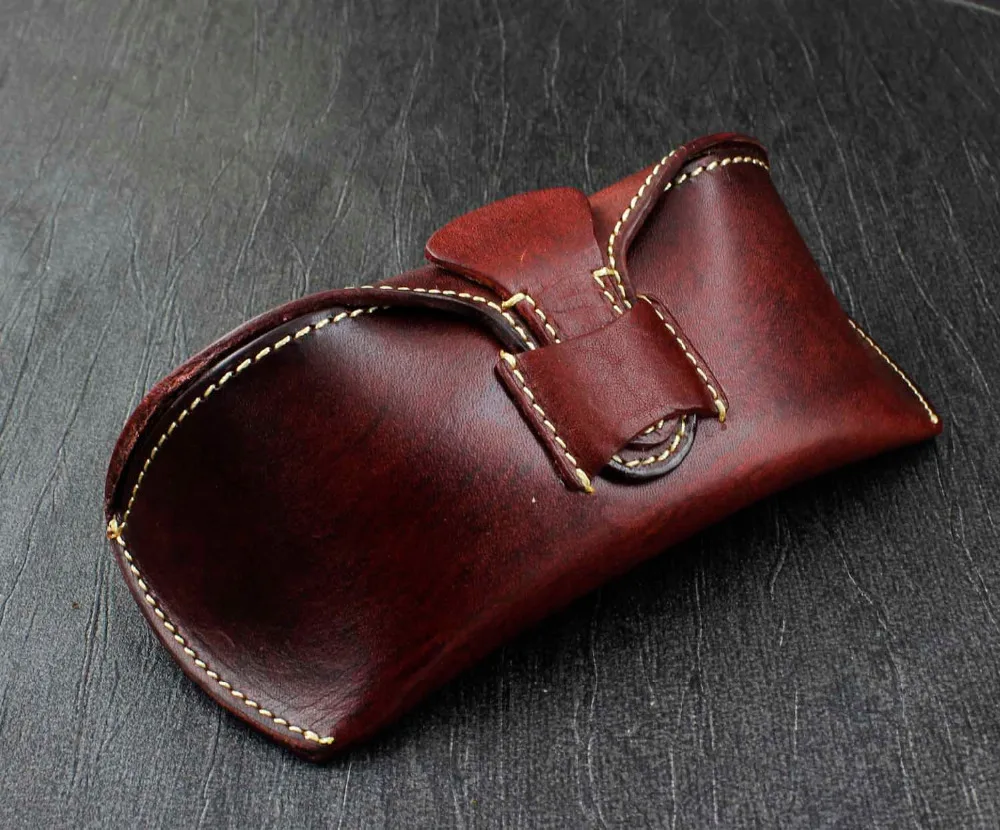 Винтажный Чехол для очков Wowen's из натуральной кожи|box belt|sunglasses roundbox chain |