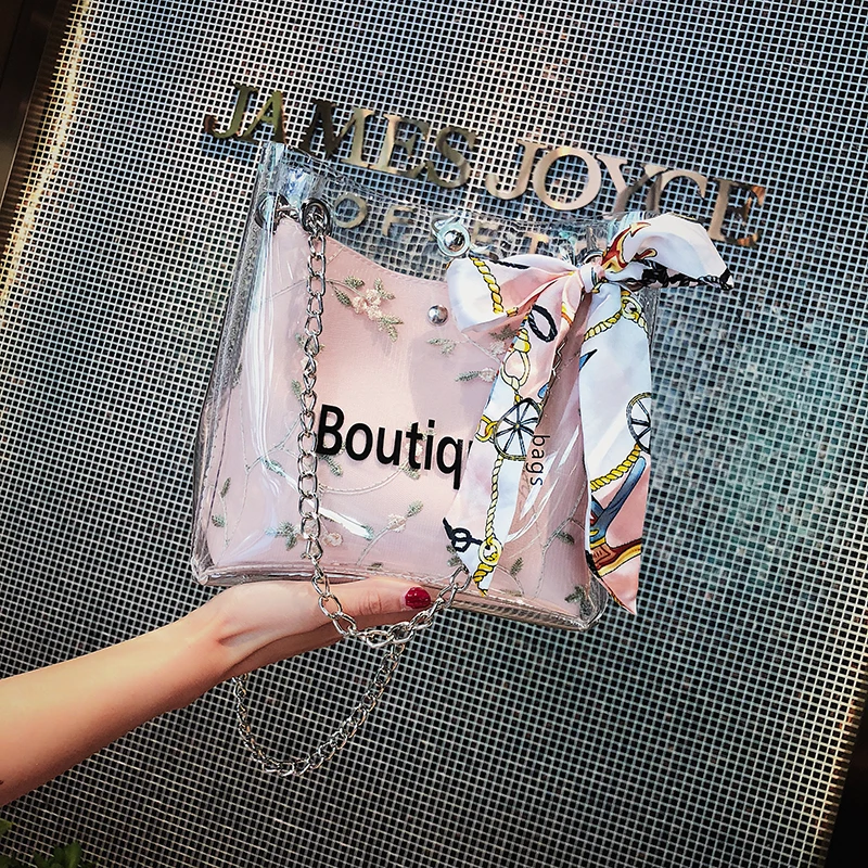 Женская прозрачная сумка ведро на плечо Новинка лета 2019|Сумки с ручками| |