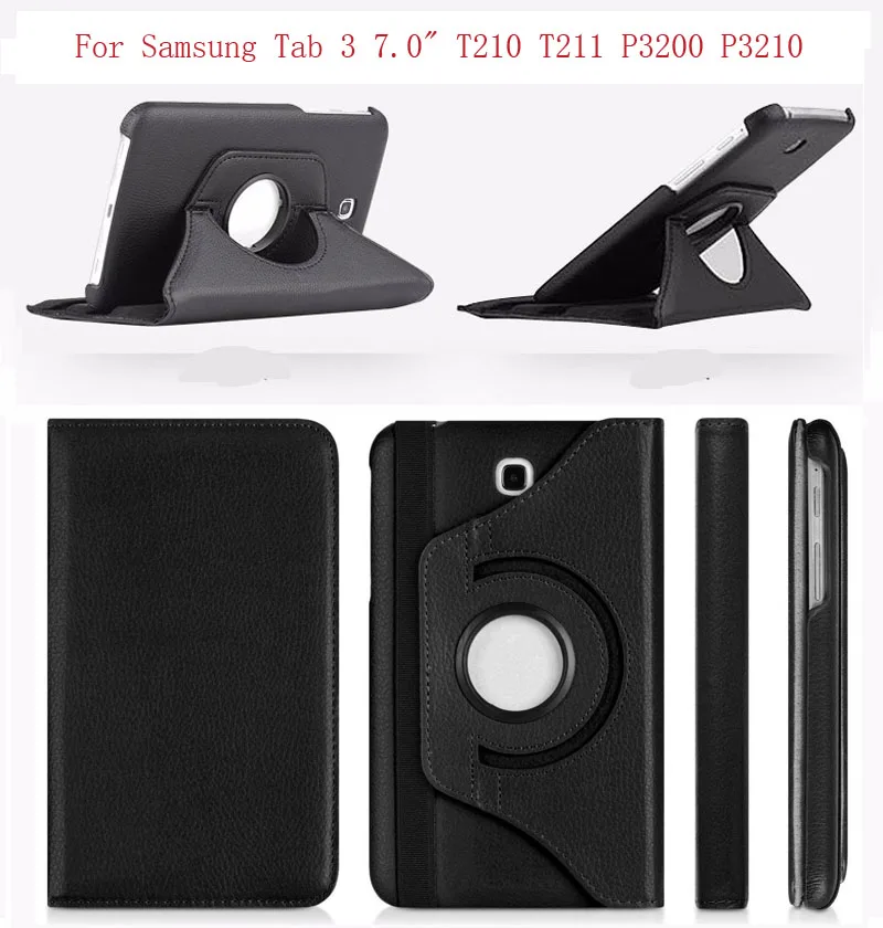 Вращающийся на 360 градусов смарт чехол для Samsung Galaxy Tab 3 7 0 дюйма T210 T211 P3200 P3210 Coque Funda