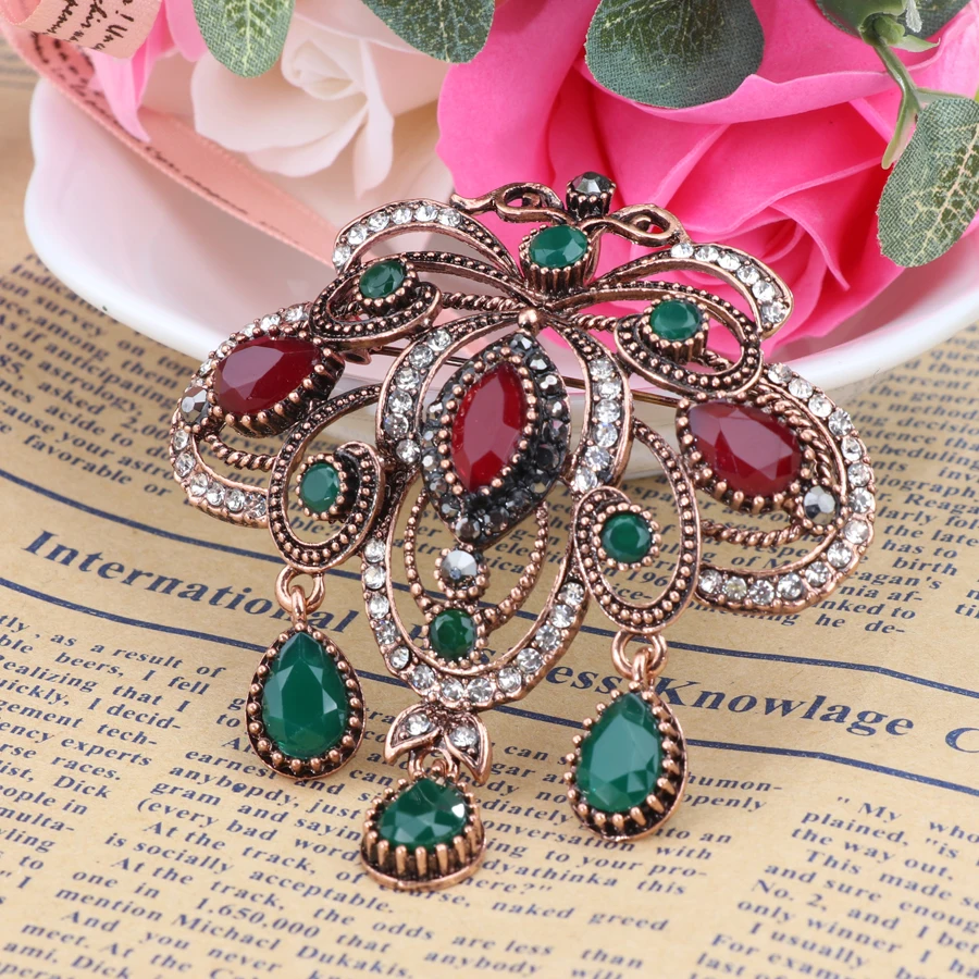 Kinel 2020 новая хрустальная брошь в виде цветка модная антикварная Золотая смола