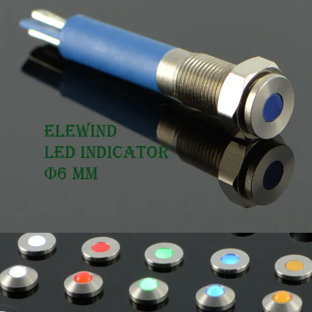 6 мм нержавеющая сталь светодиодный индикатор светильник (новая)(PM06F D б/у