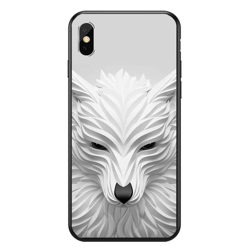 Роскошный чехол для телефона Alivio iphone 8 7 6 5 4 Plus X Tampa Lobo мультяшный 3D животное мягкий