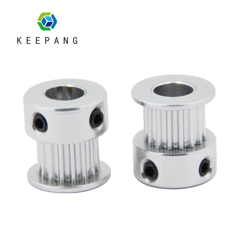 Зубчатый шкив GT2 с направляющим колесом диаметром 16 или 20 зубьев, отверстием под вал диаметром 3 или 5 мм, шириной зубьев 6 или 10 мм, из алюминия. Для запчастей 3D-принтера Reprap.