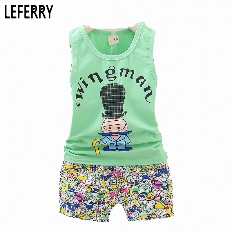 Baby Boy Clothing Set Summer Kids Boys Clothes Sleeveless Shirt + Shorts Sports Suit Vest | Детская одежда и обувь