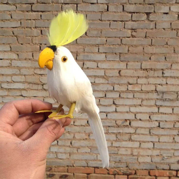 

small cute simulation white parrot toy foam&furs cacatua galerita model doll gift about 16cm 1328