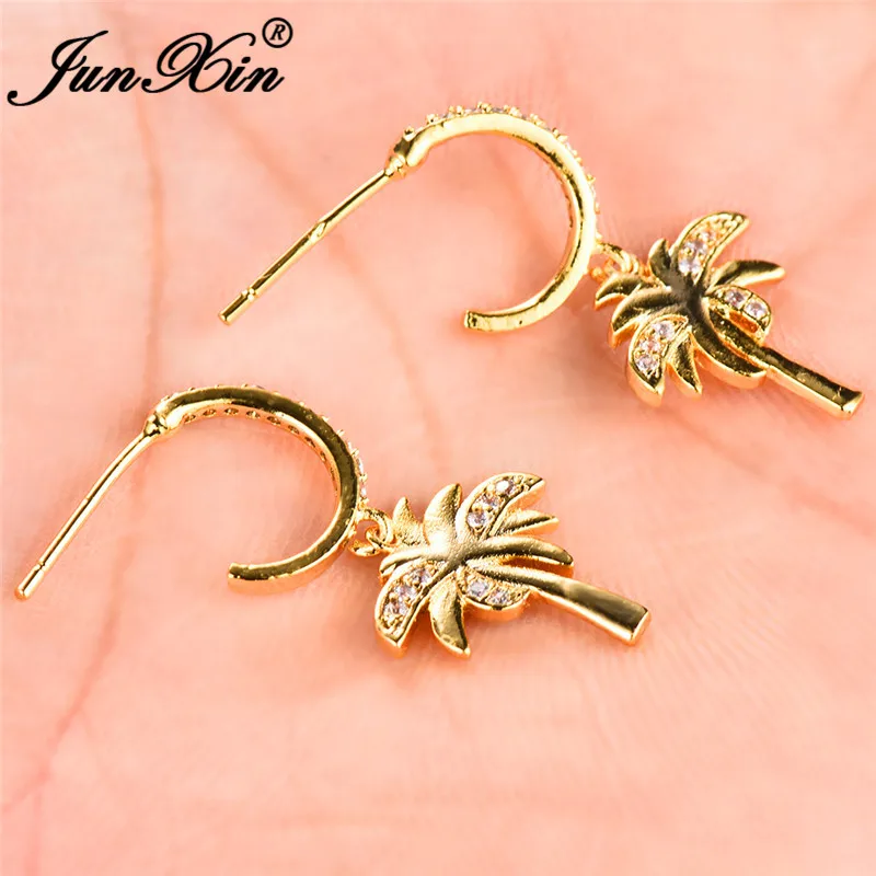 ROXI Boho кокосовой пальмы свисающие серьги для женщин со стразами белого цвета с