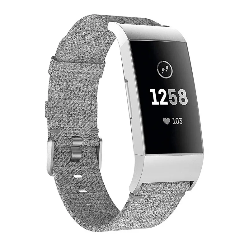 Быстросъемный нейлоновый тканевый ремешок для Fitbit Charge 3 тканый дышащий часов