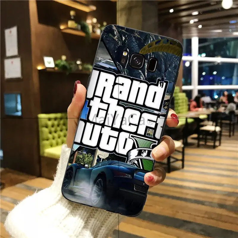 MaiYaCa rockstar gta 5 Grand Theft Smart Cover черный мягкий чехол для телефона чехол для Galaxy S6 edge plus s7 edge s8 plus s9 plus