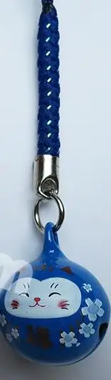 Благоприятный орнамент Omamori колокольчик кулон Фортуна Неко счастливый мешок DIY кулон брелки pom брелок - Цвет: blue