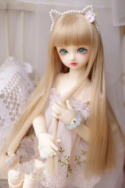 Длинные прямые розовые парики для кукол доступны 1/8 1/6 1/4 1/3 BJD SD DD MDD аксессуары