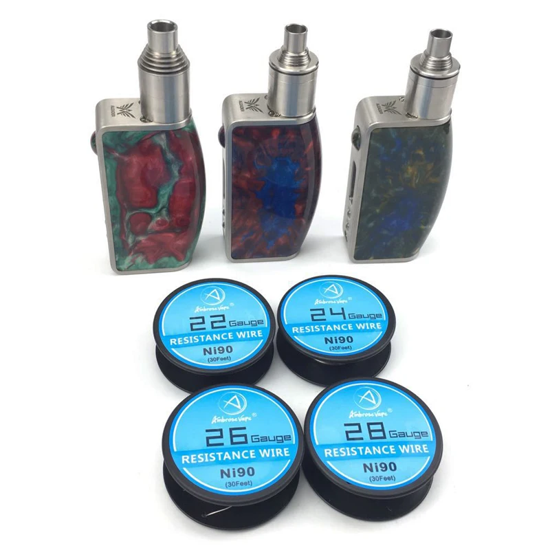Эмброуз Vape 10 м/roll Ni90 электронных сигарет Отопление провода для RDA RTA распылитель