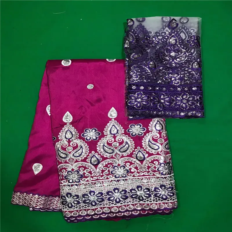 Hot sale Rose African George Fabric With Sequins French Nigerian Match Blouse For Wedding Dress 7Yards | Дом и сад