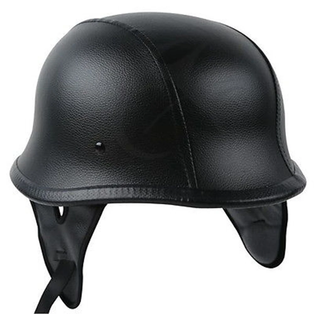 Кожаный Ретро мотоциклетный шлем пилот Chopper Cafe Racer Crash винтажный для