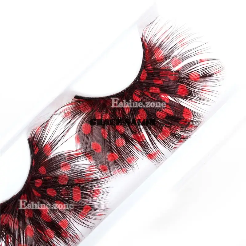 Макияж модные перьевые ресницы красные для наращивания Вечеринки На Хэллоуин|eye