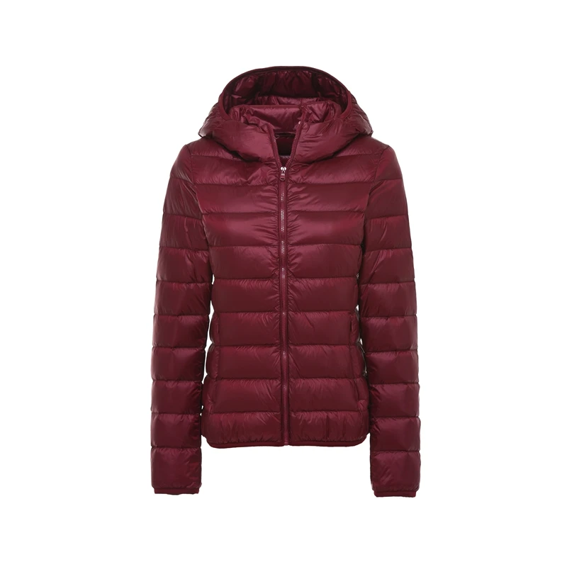 NewBang 8XL 9XL размера плюс ультра легкий пуховик для женщин осень зима теплое пальто Белые куртки на утином пуху Женская парка с капюшоном - Цвет: wine