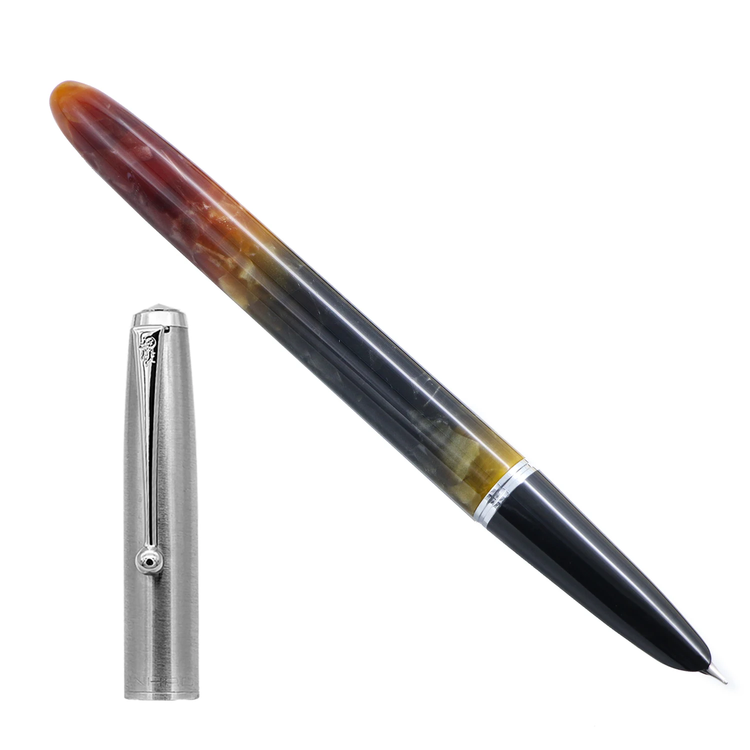 Высококачественная перьевая ручка Jinhao 51a из органического стекла, 0,38 мм, очень тонкая, с подарочной коробкой, школьные офисные принадлежности