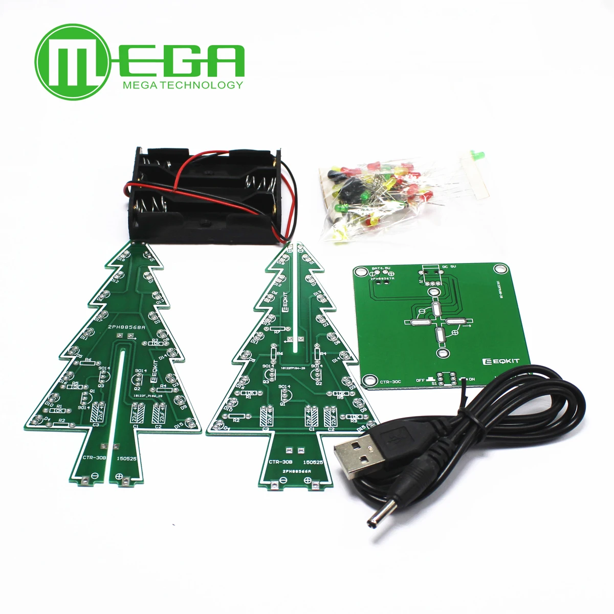 3D Светодиодная трехмерная новогодняя елка DIY Kit красный/зеленый/желтый