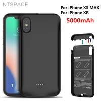 ntspace 5000mah external battery charger cases for iphone xr power bank charging case for iphone xs max power case support audio