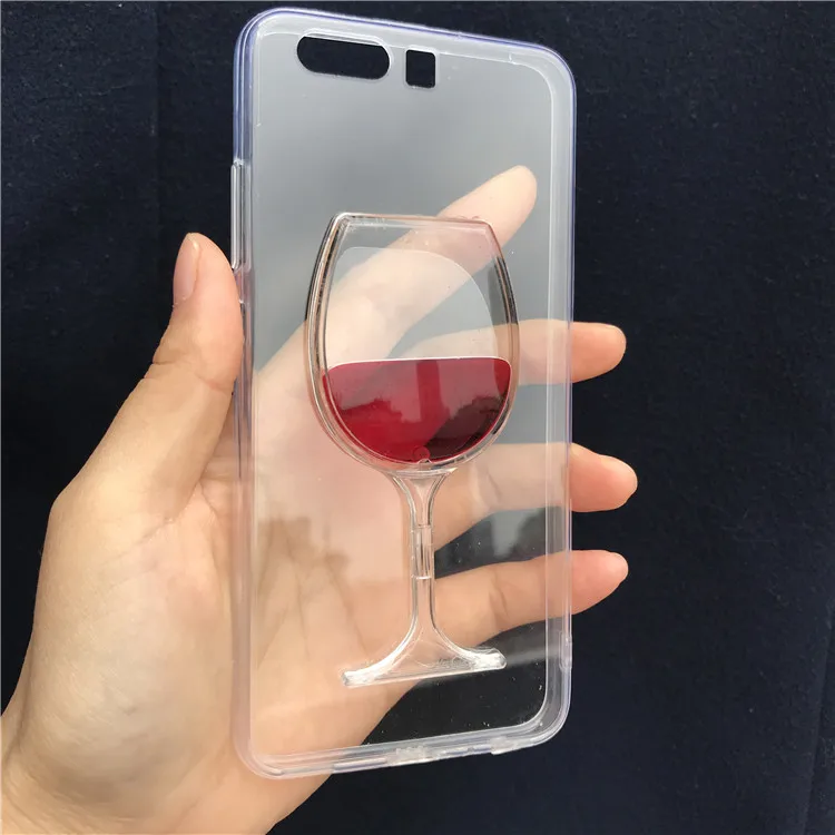 Flowing Liquid Red Wine Glass Cup Capa Case for Huawei Honor 7C 5.99&quot/7C 5.7&quot 7A Pro RU Version/6C 6C Fundas Cover |