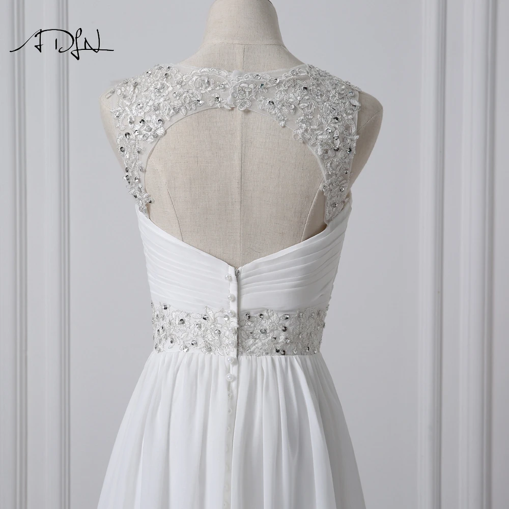 Женское пляжное свадебное платье ADLN шифоновое невесты с V образным вырезом и