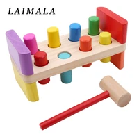 wooden pounding bench with hammer kids preschool toys multifunctional tool maintenance box baby nut combination birthday gift