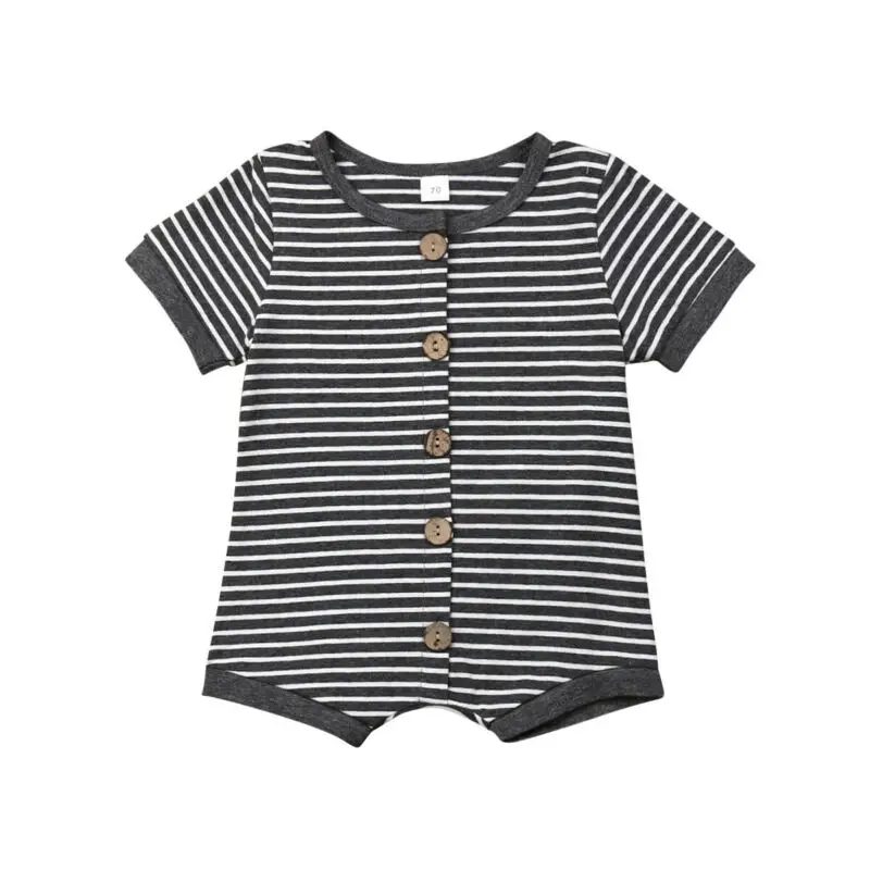 

Infant Baby Boy Clothes Striped Romper Short Sleeve Bodysuit Jumpsuit Clothes Outfits