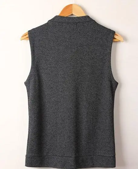 Модная Мужская одежда для мужчин отдыха Вязание короткая майка тонкий жилетки с