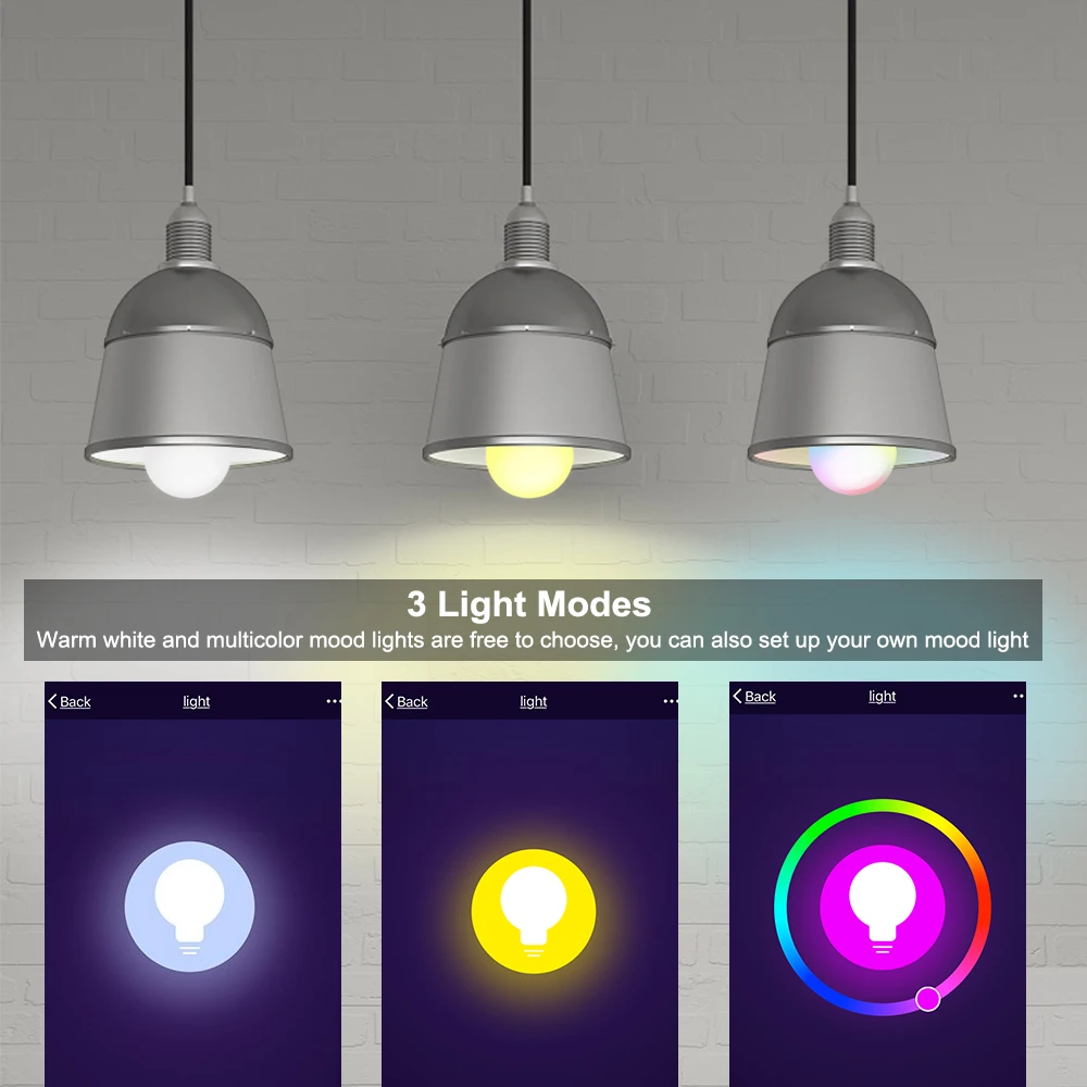 E27 Blub wifi светодиодный светильник wifi RGB+ C+ W 7 Вт 9 Вт многоцветный светодиодный светильник с регулируемой яркостью для телефона с дистанционным управлением для Alexa Google Home