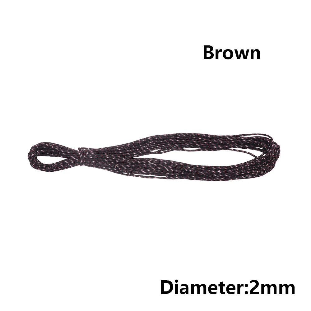 style 2 - brown 12 Цветов Паракорд 550 веревка 5/10/20 м Длина парашютный шнур верёвки для палатки набор для выживания для Пеший Туризм Кемпинг Диаметр 2 мм - Цвет: style 2 - brown