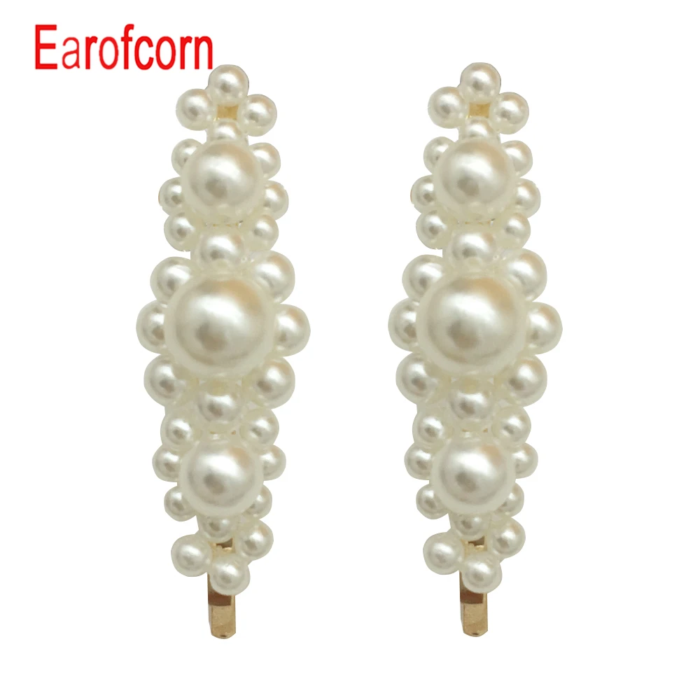 Заколка для волос Earofcorn с жемчугом U образные зажимы челки однослойный зажим
