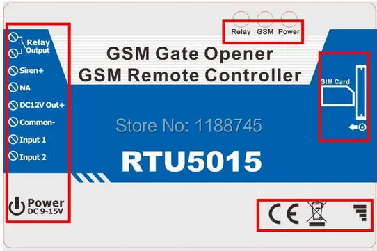 GSM двери Ворота пульт дистанционного управления Двери Гаража RTU5015 Открывания
