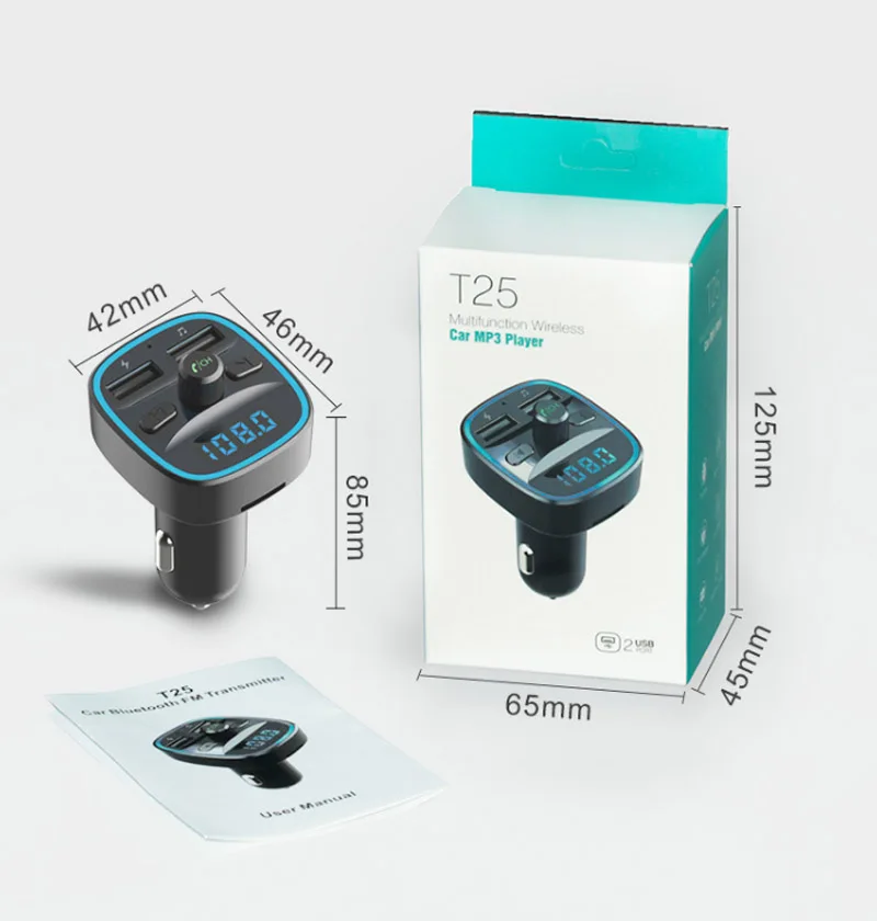 JaJaBor FM передатчик Bluetooth автомобильный комплект громкой связи вызов Авто Bluetoooth 5 0