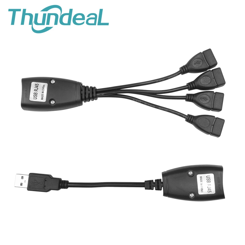 2.0 USB Extension Using CAT5/5E/6 1Set 4USB Port Extender Adapter Up To 45meter 150FT TO RJ45 Packing Single Ethernet Cable |