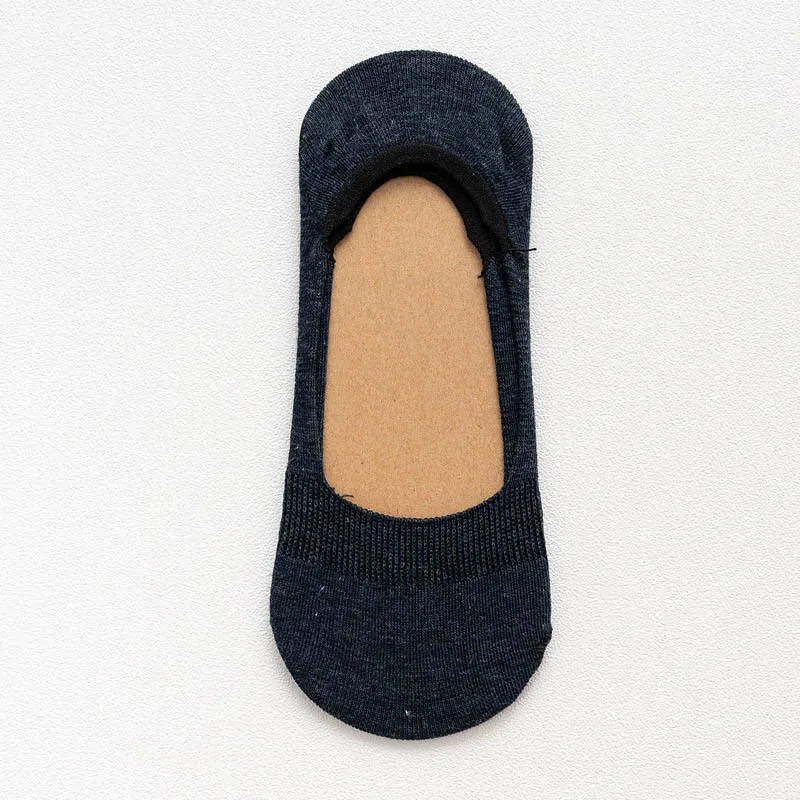 navy 5 пар/партия, хлопковые носки, тапочки женские летние короткие невидимые нескользящие носки-башмачки Забавные милые белые носки - Цвет: navy