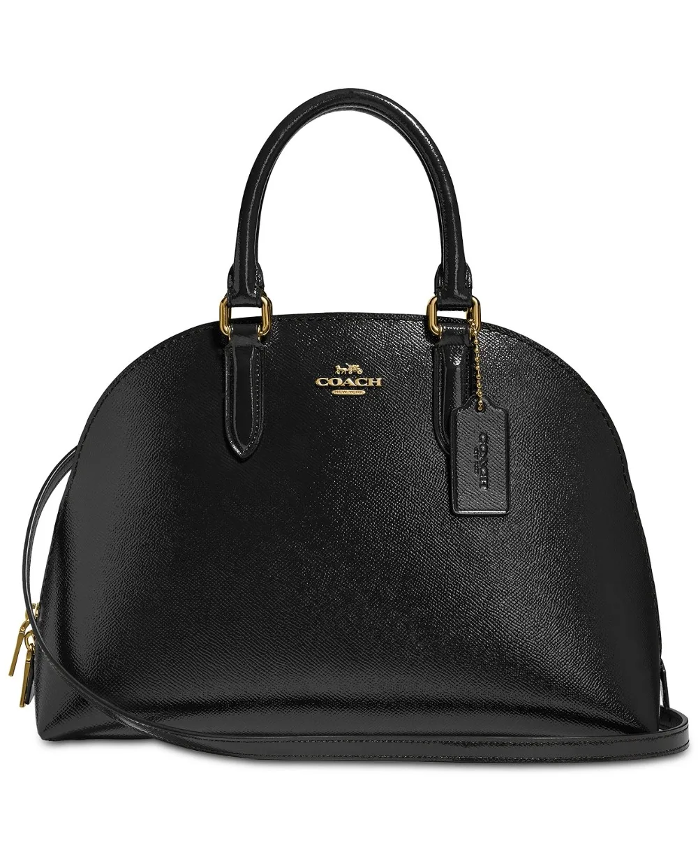 COACH Quin сумка из лакированной кожи (черный/золотой) роскошные сумки для женщин