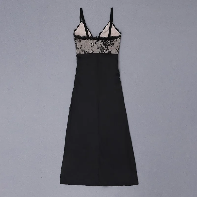 

Lace Bandage Dress Fashion Night Club Party Dresses Black Bodycon Celebrity Summer Dress