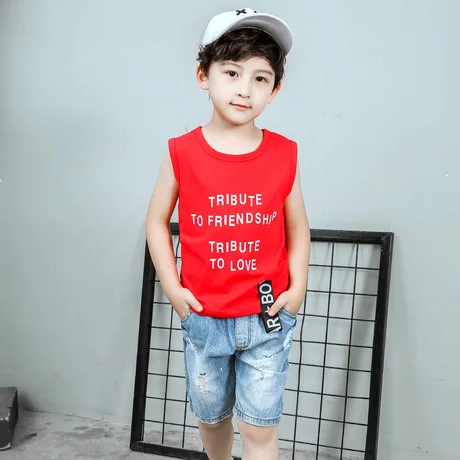 Комплект одежды для мальчиков хлопковая майка и шорты повседневная одежда