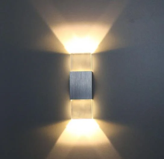 warm light 50 шт. COB современный 2 Вт/6 Вт светодиодный настенный светильник освещение для ванной комнаты алюминиевая акриловая подставка квадратные настенные светильники в спальне гостиной - Цвет абажура: warm light