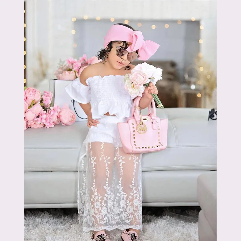 Детская одежда для маленьких девочек с рисунком комплект одежды: топ + юбка