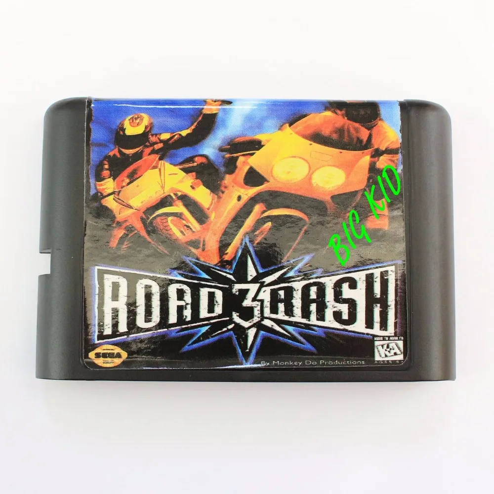Карта для SEGA MD Road сыпи 3 16 бит игровая карта Sega Mega Drive Genesis|sega md game card|road rash 3road |