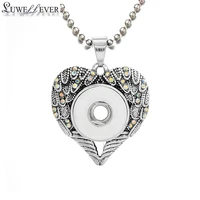 fashion interchangeable heart flower crystal ginger necklace 126 fit 18mm snap button pendant charm jewelry for women gift