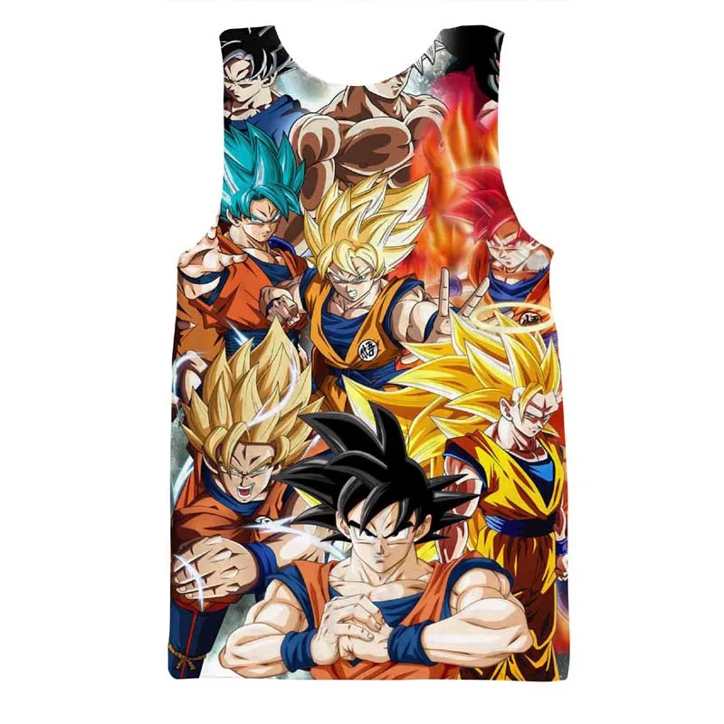 Dragon Ball Z мужские летние Майки Топы Супер Саян Гоку белый Бог Вегета Драконий мяч майка для занятий бодибилдингом Спортивная одежда для фитнеса
