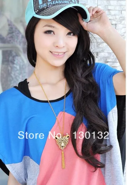 Fashion Rhinsetone Leopard Head Tassel Necklace Long Sweater Chain | Украшения и аксессуары