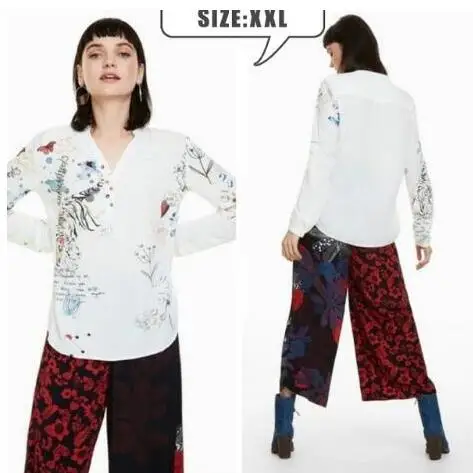 13 xs-xxl Испанская deg Tide печатная открытая блузка несколько стилей новая - Цвет: 13 xs-xxl